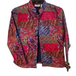 Vintage Breckenridge‎ Jacket Quilted Patchwork Petite Small Multicolor Retro
